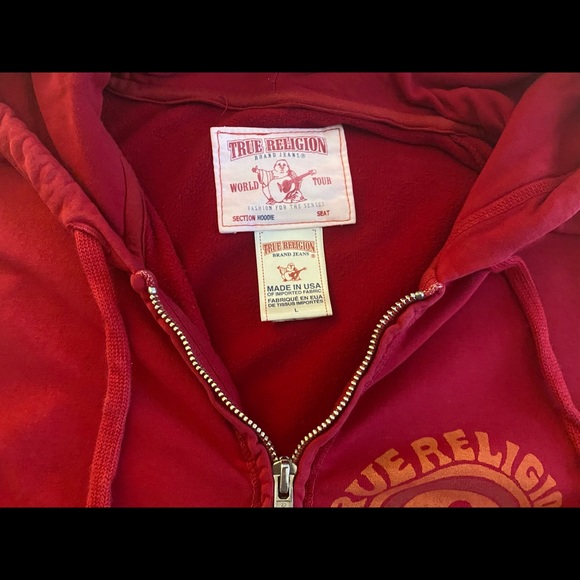 True Religion women’s zip up hoodie LG - Picture 4 of 7